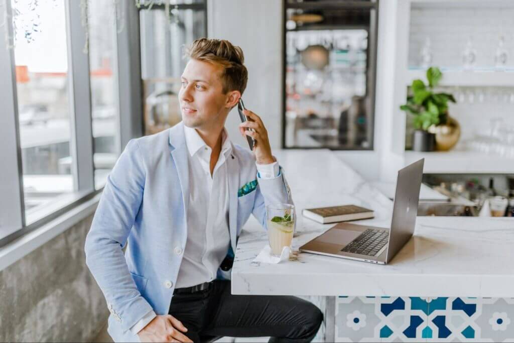 Man speaking on phone