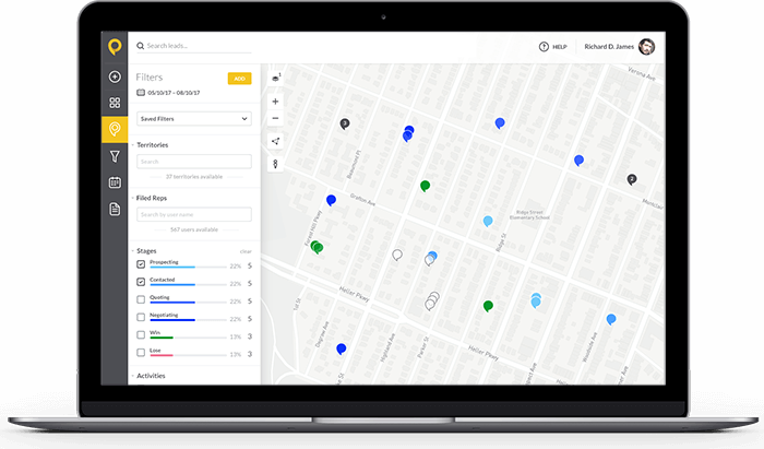 SPOTIO's territory mapping and sales prospecting software. Our mapping software is robust, intuitive and a game-changer for field reps