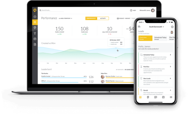 SPOTIO field sales software interface
